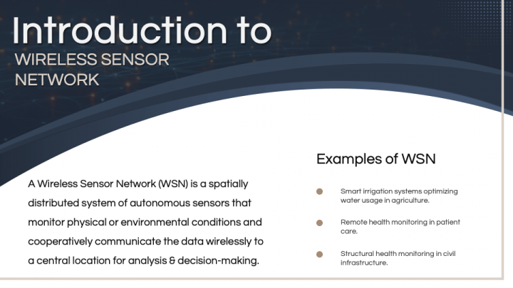 Wireless Sensor Network PowerPoint and Google Slides Template - PPT Slides