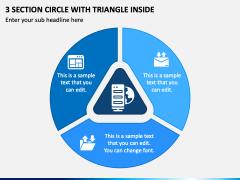 3 Section Circle with Triangle Inside PPT Slide 2