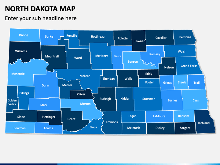 North Dakota Map PPT Slide 1