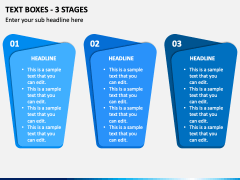 Text Boxes - 3 Stages PPT Slide 2
