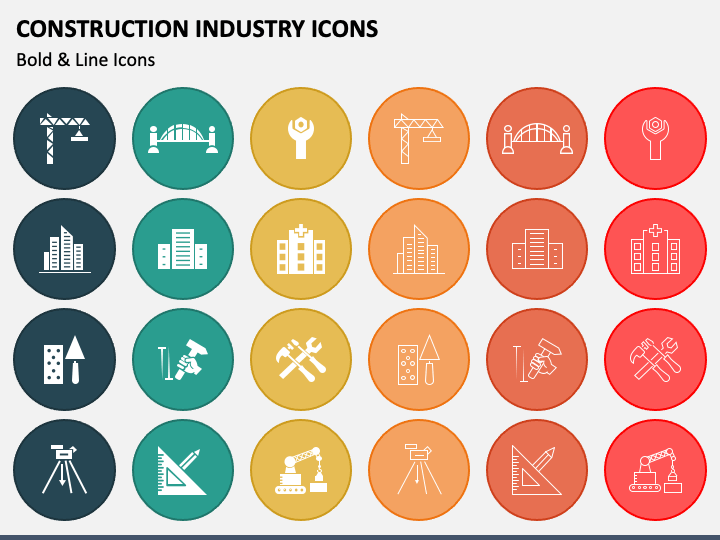 Construction Industry Icons PPT Slide 1