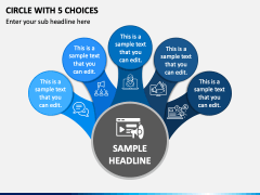 Circle with 5 Choices PPT Slide 2