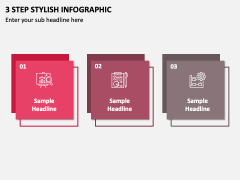 3 Step Stylish Infographic PPT Slide 2