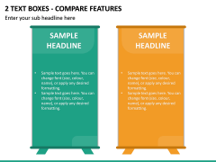 2 Text Boxes - Compare Features PPT Slide 2