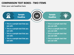 Comparison Text Boxes - Two Items PPT Slide 1