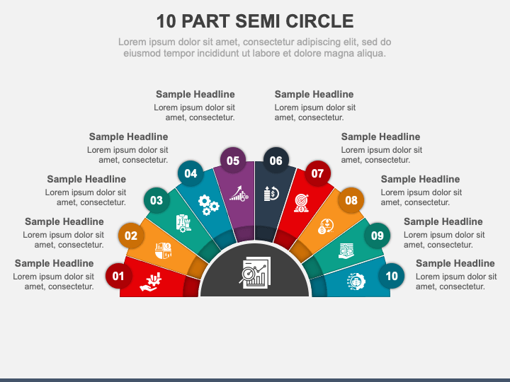 10 Part Semi Circle PPT Slide 1