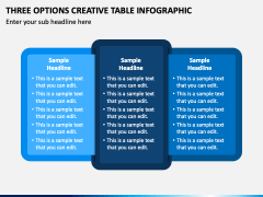 Three Options Creative Table Infographic PPT Slide 2
