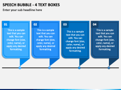Speech Bubble - 4 Text Boxes PPT Slide 2