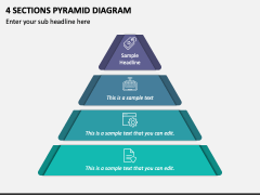 4 Sections Pyramid Diagram PPT Slide 1