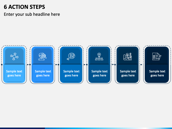 6 Action Steps PPT Slide 1