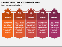 5 Horizontal Text Boxes Infographic PPT Slide 1