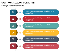 6 Options Elegant Bullet List PPT Slide 2
