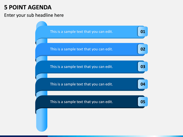 5 Point Agenda PPT Slide 1