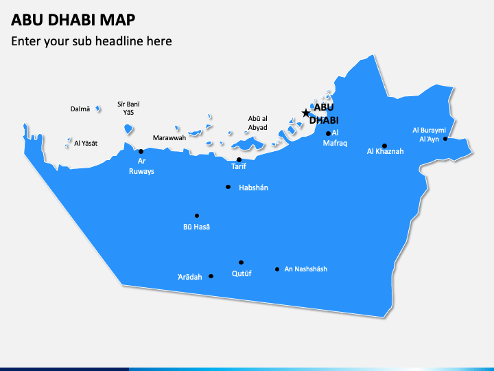 Abu Dhabi Map PPT Slide 1