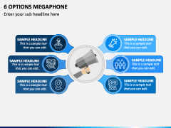 6 Options Megaphone PPT Slide 1