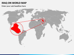 Iraq on World Map PPT Slide 1