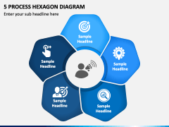 5 Process Hexagon Diagram PPT Slide 2