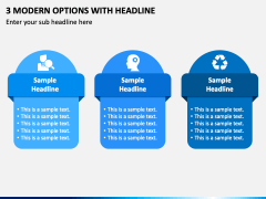 3 Modern Options with Headline PPT Slide 2