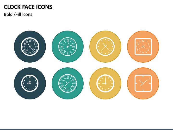 Clock Face Icons PPT Slide 1