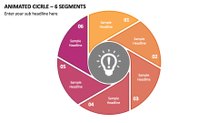 Animated Cicrle - 6 Segments PPT Slide 1