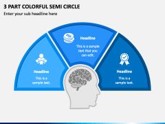 3 Part Colorful Semi Circle PPT Slide 2