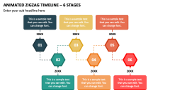Animated Zigzag Timeline - 6 Stages PPT Slide 1