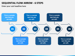 Sequential Flow Arrow - 6 Steps PPT Slide 2