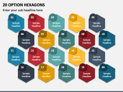 20 Option Hexagons PPT Slide 1