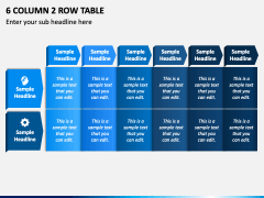 6 Column 2 Row Table for PowerPoint and Google Slides PPT Slides