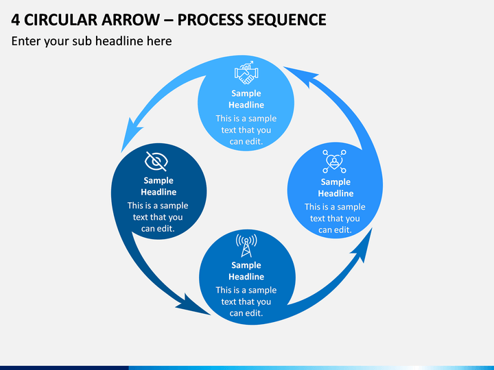 4 Circular Arrow - Process Sequence PPT Slide 1