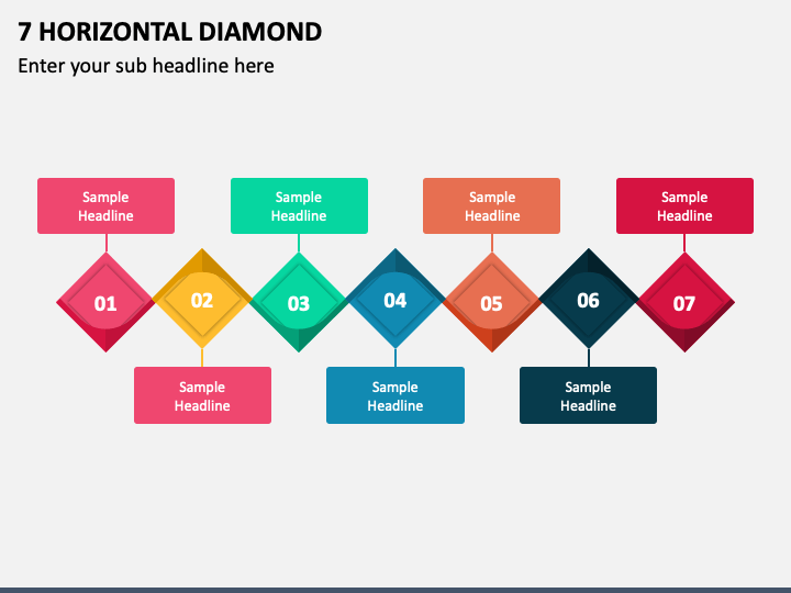7 Horizontal Diamond PPT Slide 2
