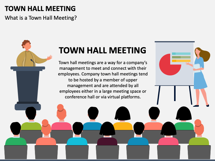 Town Hall Meeting Illustration for PowerPoint and Google Slides PPT