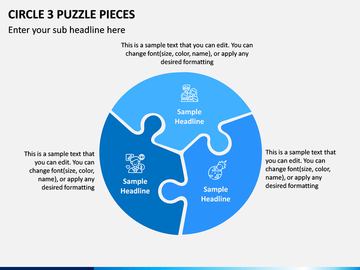 Circle 3 Puzzle Pieces PPT Slide 1