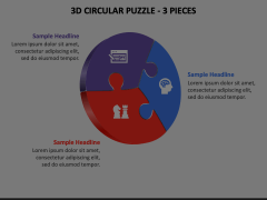 3d Circular Puzzle - 3 Pieces Animated Presentation - SketchBubble