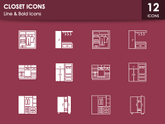 Closet Icons PPT Slide 1