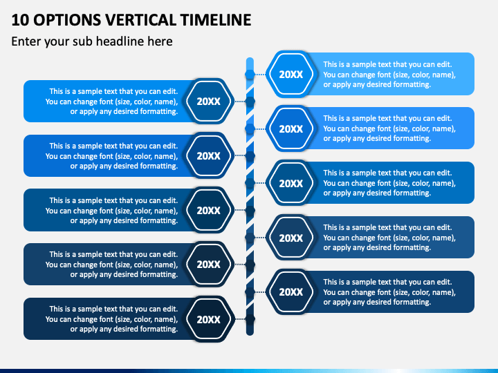10 Options Vertical Timeline PowerPoint Template and Google Slides Theme