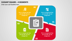 Elegant Square - 4 Segments PPT Slide 1