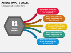 Arrow Wave - 5 Stages PPT Slide 2