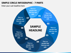 Simple Circle Infographic - 7 Parts PPT Slide 2