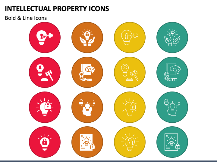 Intellectual Property Icons PPT Slide 1