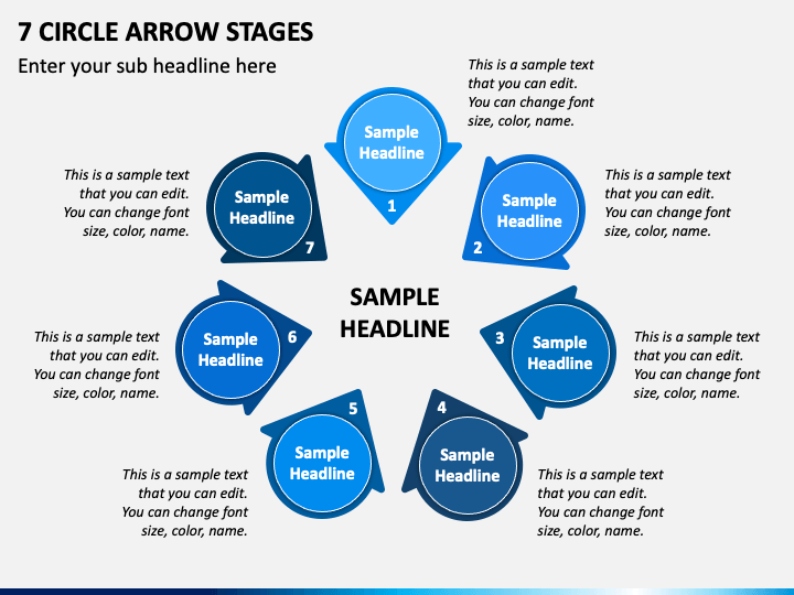 7 Circle Arrow Stages PPT Slide 1