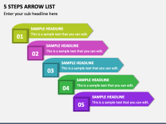 5 Steps Arrow List PPT Slide 1