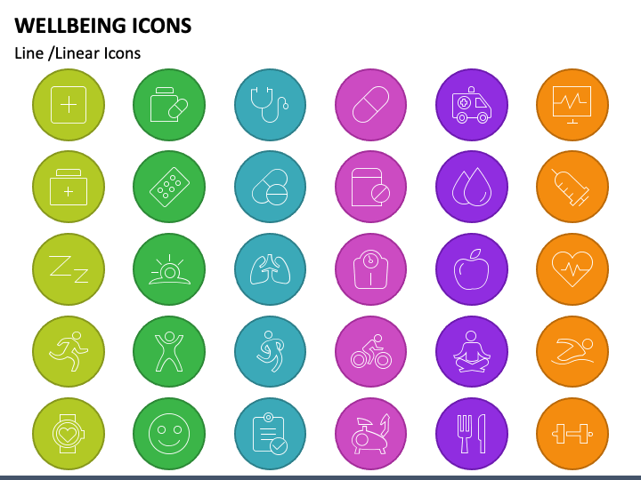 Wellbeing Icons for PowerPoint and Google Slides - PPT Slides