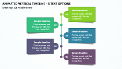 Animated Vertical Timeline - 5 Text Options PPT Slide 1