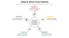Circle with Five Points PPT Slide 1
