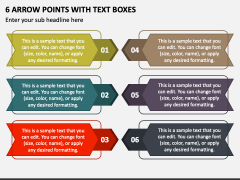 6 Arrow Points with Text Boxes PPT Slide 1