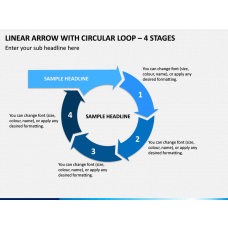 4 Part Arrow Wheel PPT Slide | SketchBubble