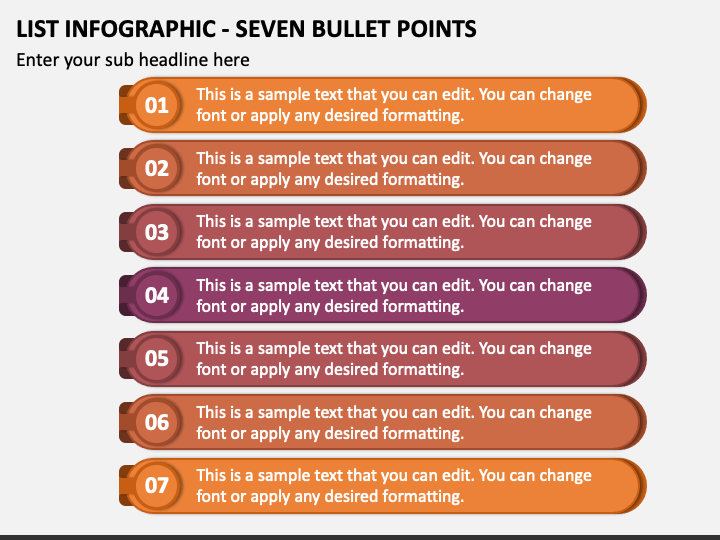 List Infographic - Seven Bullet Points PPT Slide 1