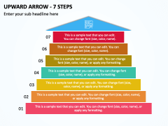 Upward Arrow - 7 Steps PPT Slide 1