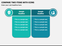 Compare Two Items with Icons PPT Slide 1